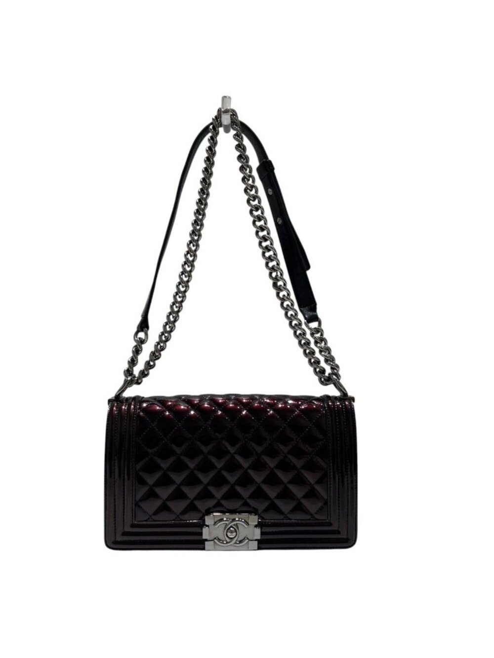 Chanel Boy Flap Shoulder Bag Patent Leather